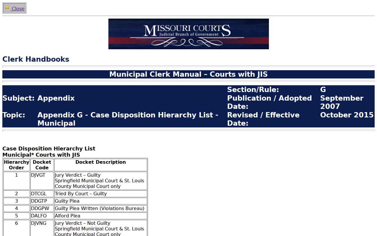 Bogard court docket municipal court disposition record