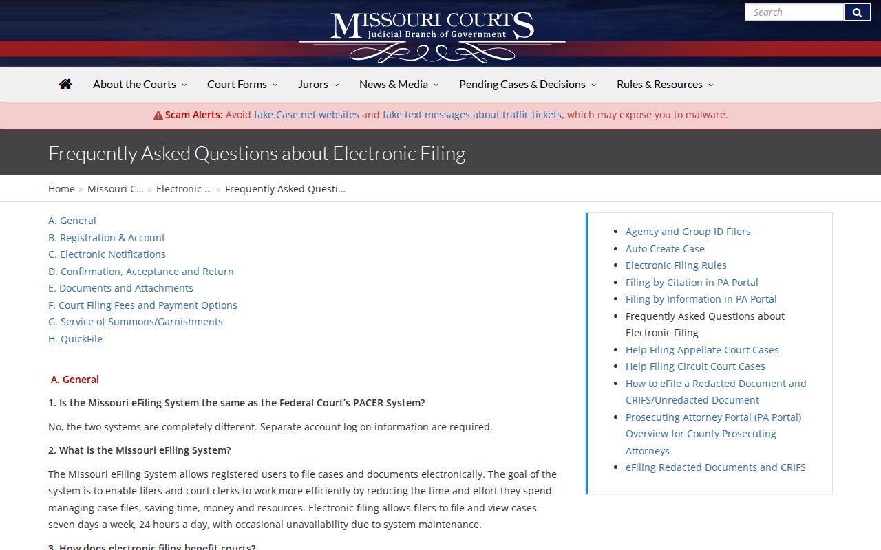 Carroll County case search reference from the Missouri Case.net FAQ