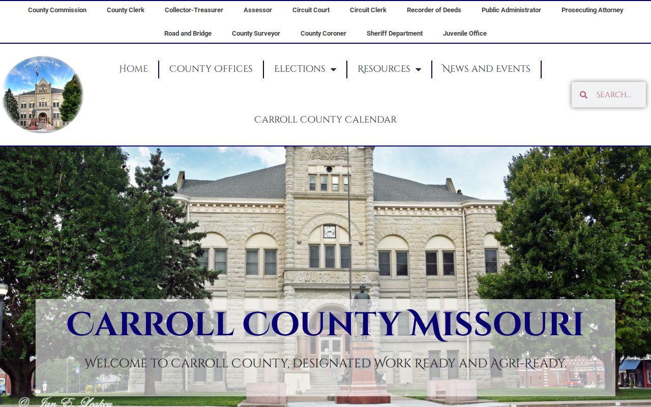 Carroll County court docket information on the official county website